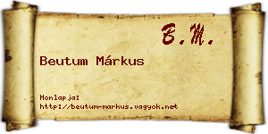 Beutum Márkus névjegykártya